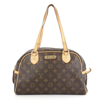 Louis Vuitton Montorgueil Handbag Monogram Canvas PM Brown 4192314