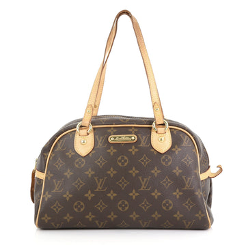 Louis Vuitton Montorgueil Handbag Monogram Canvas PM Brown 4192314