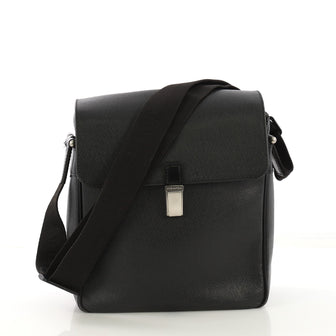 Louis Vuitton Luka Ardoise Handbag Taiga Leather Black 4192326