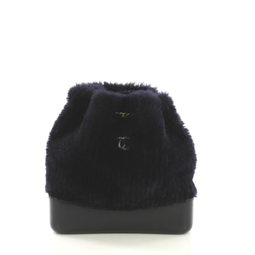 Chanel Gabrielle Backpack Shearling and Leather Small Blue 419381