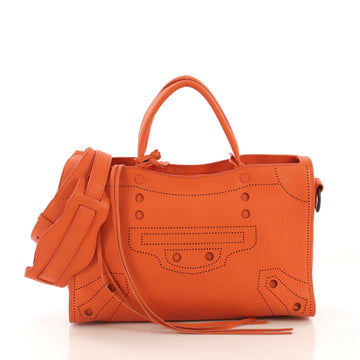Balenciaga Blackout City Bag Leather Small Orange 419491