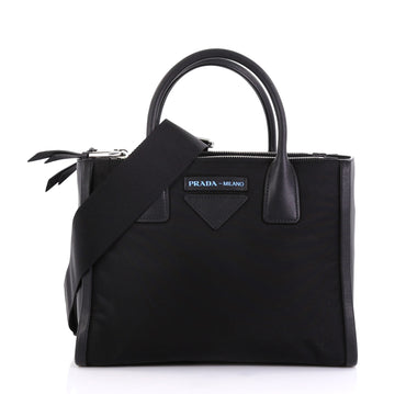 Prada Concept Double Zip Tote Tessuto Small Black 4195116