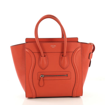 Celine Luggage Handbag Grainy Leather Micro Red 4195118