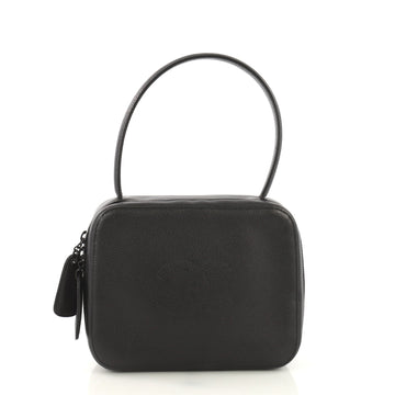 Chanel Vintage CC Top Handle Case Caviar Small Black 419551