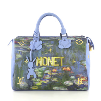 Louis Vuitton Speedy Handbag Limited Edition Jeff Koons Monet Print Canvas 30