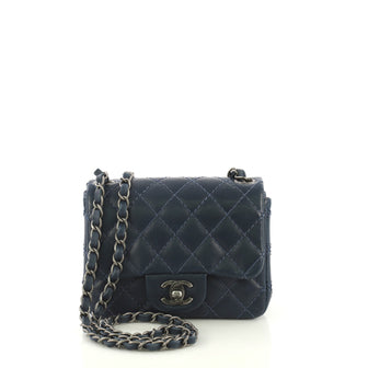 Chanel Square Classic Single Flap Bag Quilted Caviar Mini 419611
