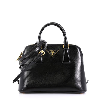 Prada Promenade Bag Vernice Saffiano Leather Small Black 4197115
