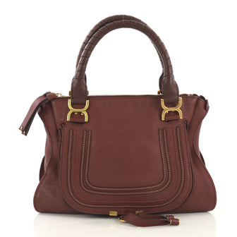 Chloe Marcie Shoulder Bag Leather Medium Red 4197118
