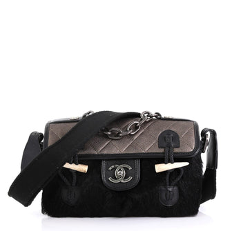 Chanel Paris-Dallas Limited Edition Cowboy Messenger Bag Quilted Calfskin W  Fur