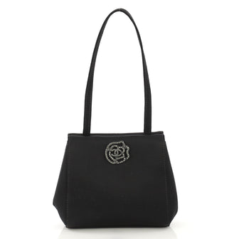 Chanel Model: Vintage Crystal Camellia Evening Bag Satin Small Black 41971/31