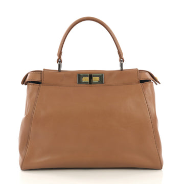 Fendi Peekaboo Bag Leather with Python Interior Regular 419981