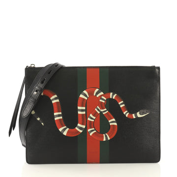 Gucci Web and Snake Messenger Bag Printed Leather Large 420081