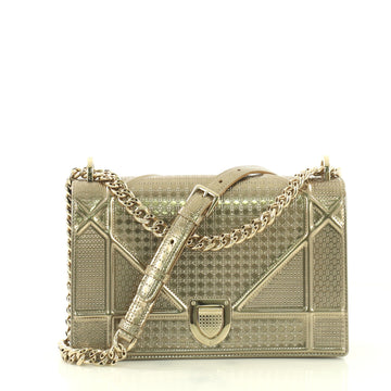 Christian Dior Diorama Flap Bag Cannage Embossed Calfskin Gold 420271