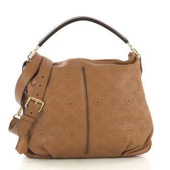 Louis Vuitton Selene Handbag Mahina Leather PM Brown 4203317