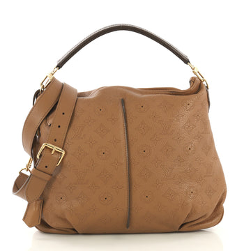 Louis Vuitton Selene Handbag Mahina Leather PM Brown 4203317