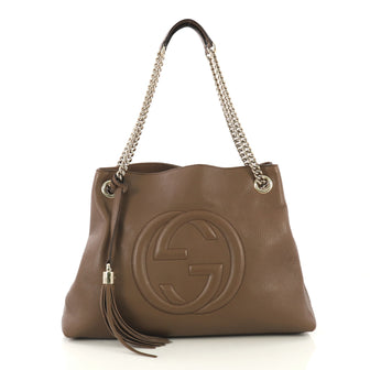 Gucci Soho Chain Strap Shoulder Bag Leather Medium Brown 420471
