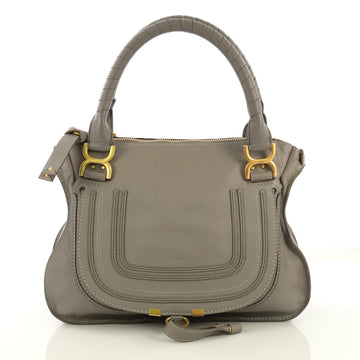 Chloe Marcie Satchel Leather Medium Gray 420521