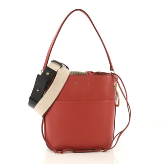 Chloe Roy Bucket Bag Leather Small Red 420641