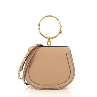 Chloe Nile Crossbody Bag Leather Medium Brown 420646