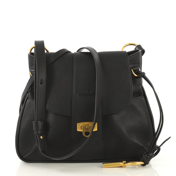 Chloe Lexa Crossbody Bag Leather Small Black 420647