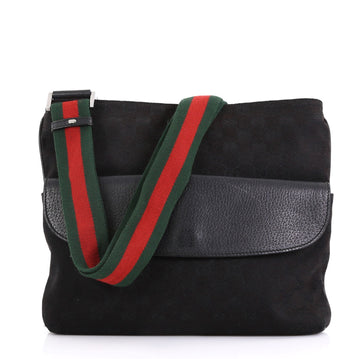 Gucci Front Pocket Web Messenger GG Canvas Small Black 4207603