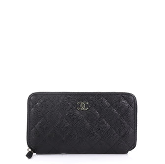 Chanel Model: Zip Around Wallet Quilted Caviar Long Black 42090/1
