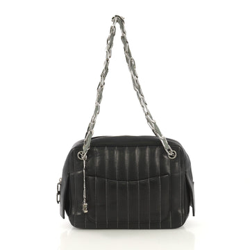 Chanel Model: Mademoiselle Camera Bag Vertical Quilted Lambskin Medium Black 42090/2