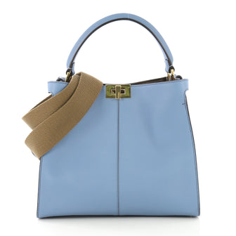 Fendi Peekaboo X-Lite Bag Leather Mini Blue 420931