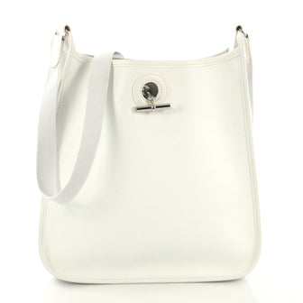 Hermes Vespa Handbag Epsom PM White 420991