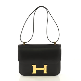 Hermes Constance Handbag Box Calf 23 Black 421001