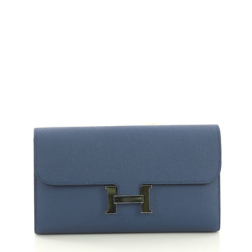 Hermes Constance Wallet Epsom Long Blue 421004