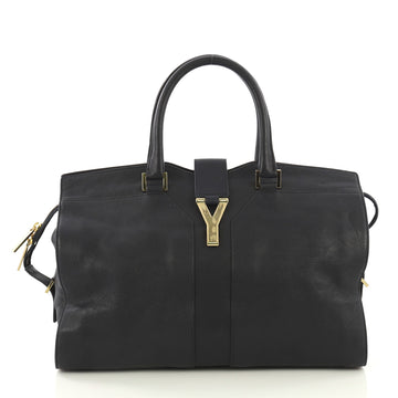 Saint Laurent Chyc Cabas Tote Leather Medium Blue 421201