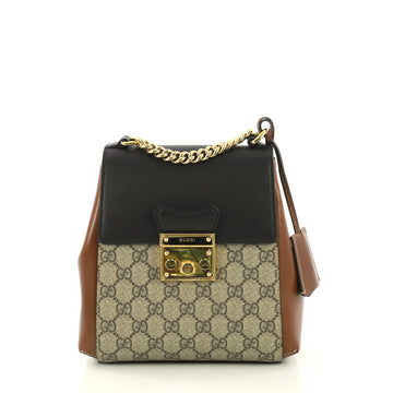 Gucci Padlock Backpack GG Coated Canvas and Leather Mini Brown 421204