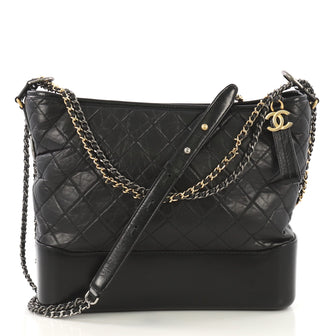 Chanel Model: Gabrielle Hobo Quilted Aged Calfskin Large Black 42125/1