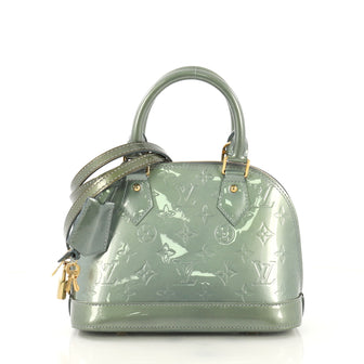 Louis Vuitton Alma Handbag Monogram Vernis BB Green 421561