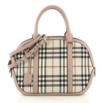 Burberry Orchard Bag Horseferry Check Canvas Small Neutral 421621