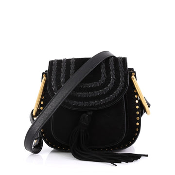 Chloe Hudson Handbag Whipstitch Suede Mini Black 421661