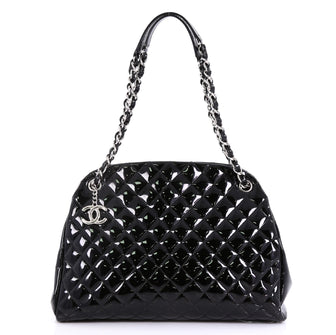 Chanel Just Mademoiselle Bag Quilted Patent Large