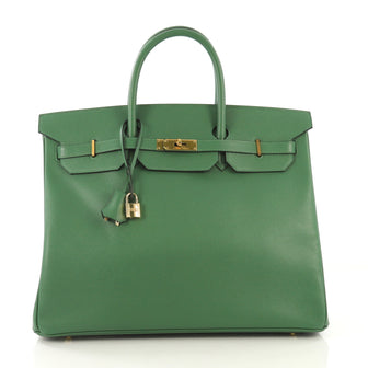 Hermes Birkin Handbag Green Courchevel with Gold Hardware 42196101