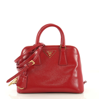 Prada Promenade Bag Vernice Saffiano Leather Small Red 42196106