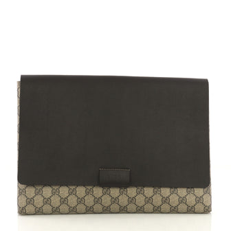 Gucci Envelope Clutch GG Canvas and Leather Large Brown 42196111