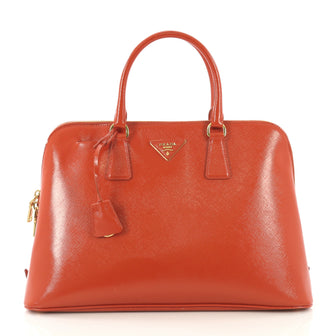 Prada Promenade Bag Vernice Saffiano Leather Large Orange 42196126