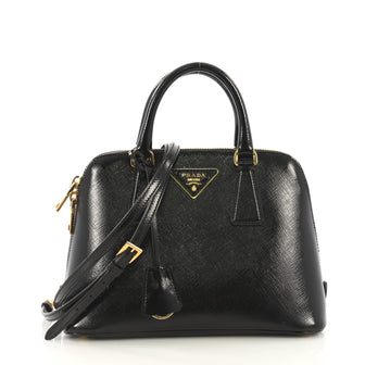 Prada Promenade Bag Vernice Saffiano Leather Small Black 42196146