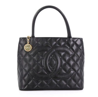 Chanel Medallion Tote Quilted Caviar Black 4219632