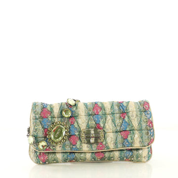Miu Miu Crystal Clutch Embellished Jacquard Medium Green 4219635