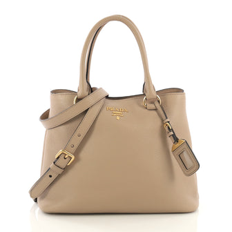 Prada Convertible Tote Vitello Phenix Medium Neutral 4219656
