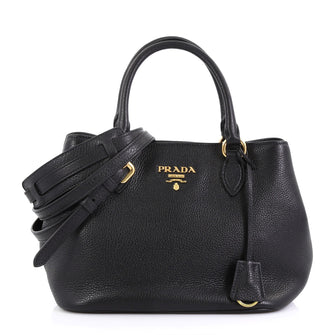 Prada Convertible Satchel Vitello Phenix Small Black 4219660