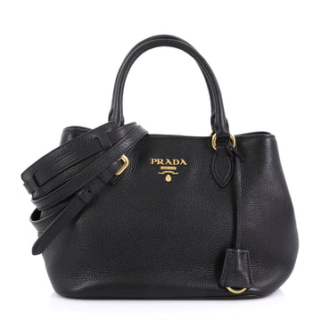 Prada Convertible Satchel Vitello Phenix Small Black 4219660