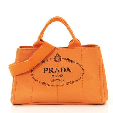 Prada Canapa Convertible Tote Canvas Medium Orange 4219675