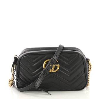 Gucci GG Marmont Shoulder Bag Matelasse Leather Small Black 4219677